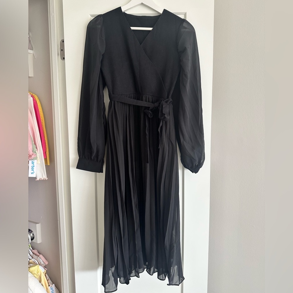 Elegant Black Wrap Dress